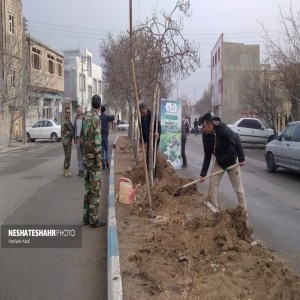 گزارش تصویری از پویش نهالکاری «به نام پدر» همزمان با سراسر کشور در روستای آبرومند