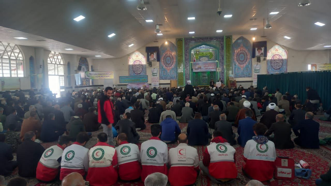 برگزاری مراسم روز قدس با همکاری جمعیت هلال احمر شهرستان بهار