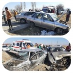 تصادف 2 خودروی پراید با پژو پارس در محور همدان به یکن آباد با 6 مصدوم