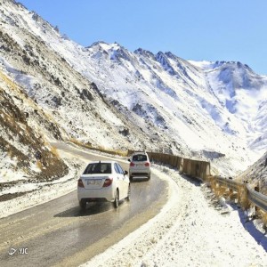 گزارش تصویری از بارش امروز برف در ارتفاعات همدان