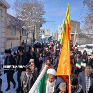 گزارش تصویری از راهپیمایی ۲۲ بهمن ۱۴۰۳ در روستای حسام آباد