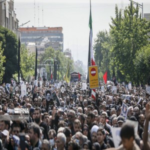 گزارش تصویری از بدرقه تاریخی رئیس جمهور شهید و همراهانش در تهران