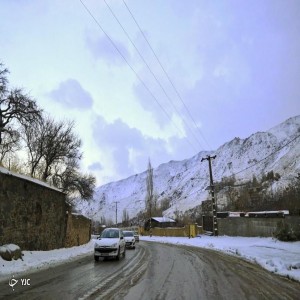 گزارش تصویری از بارش امروز برف در ارتفاعات همدان