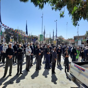 تصاویری از تجمع دلدادگان حسینی در میدان شهر بهار در روز اربعین حسینی