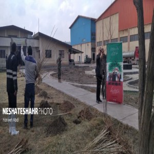 گزارش تصویری از کاشت ۱۰۰ اصله نهال در کارخانه نشاسته الوند به همت اداره منابع طبیعی شهرستان بهار