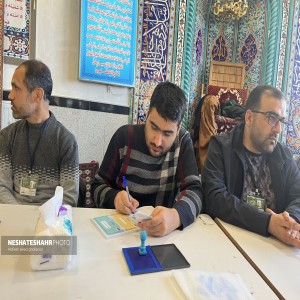 گزارش تصویری از حضور حجت السلام محققی، دکتر میرزایی بخشدار و شهردار لالجین در مصلی این شهر در ساعات اولیه رای دهی